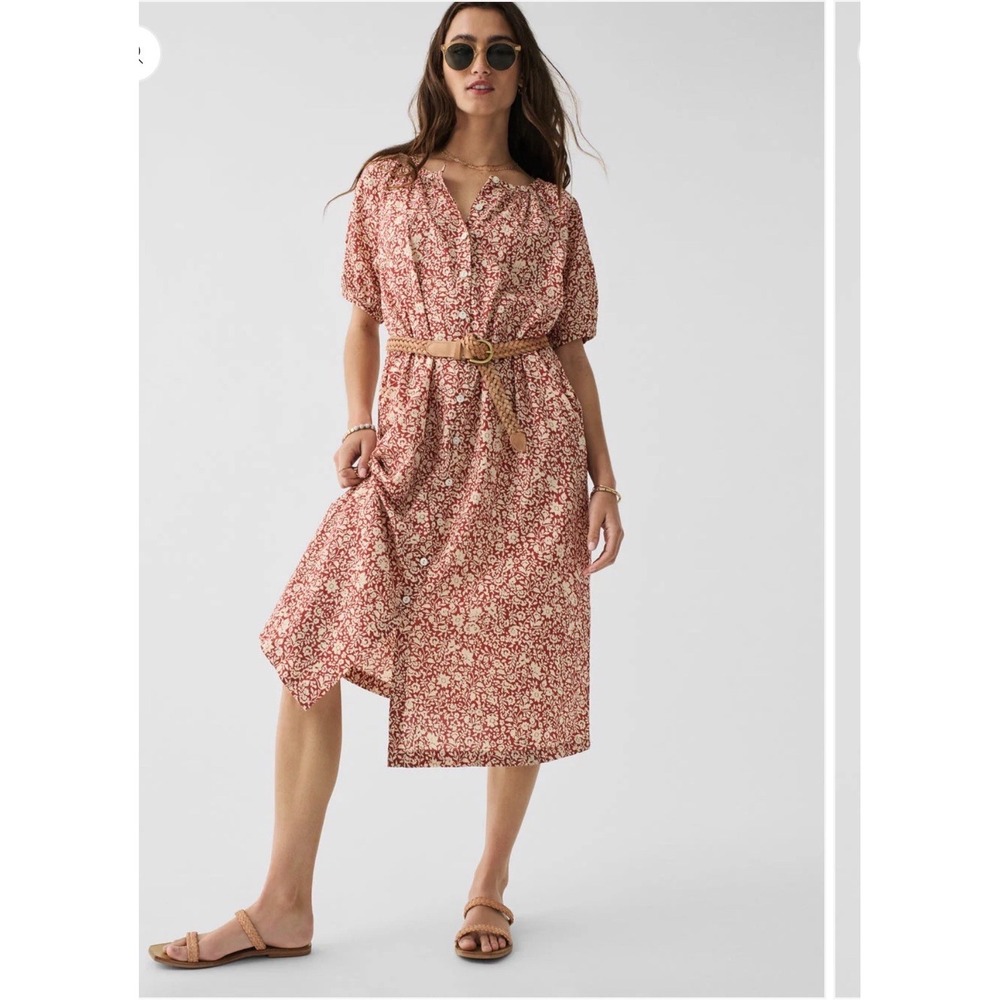 Faherty S Carmel Dress In Tandoori Spice Sunrise Floral NEW WITH TAGS 228$ Small
